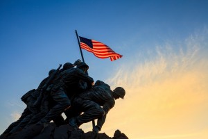 Iwo Jima Memorial(Marine Corps War Memorial) Washington DC USA at sunrise