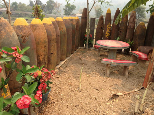 Bomb garden on our Laos student travel program